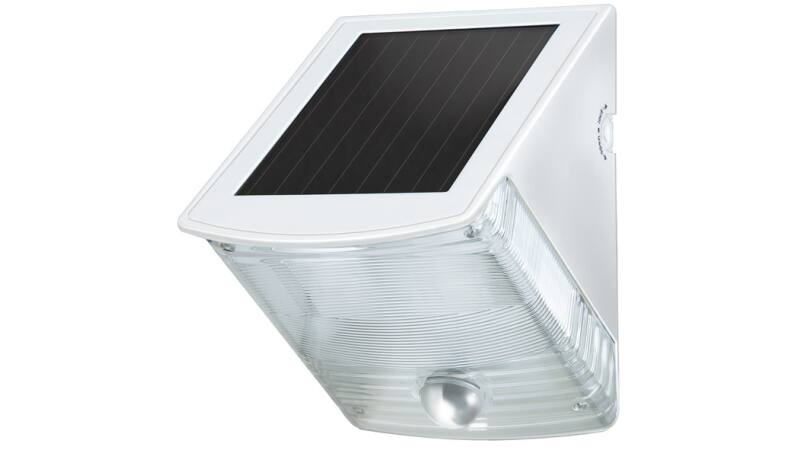 Brennenstuhl LED Solarlampe mit Bewegungsmelder / Außenleuchten mit integriertem Solarpanel und Infrarot Bewegungssensor, weiß