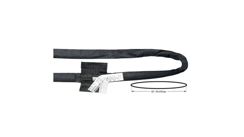 Safetex round sling with steel cable insert, WLL according to DGUV 1000 kg, usable length 1.0 m
