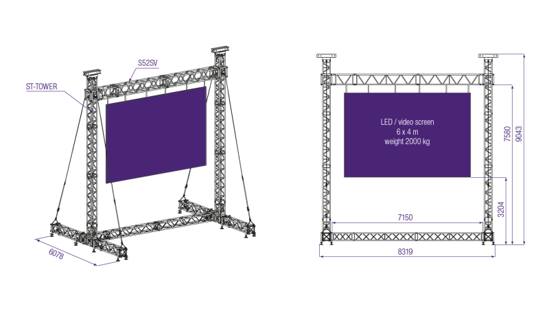 Prolyte ST Stand - LED Wall bis 2000 KG für 6x4m Display
