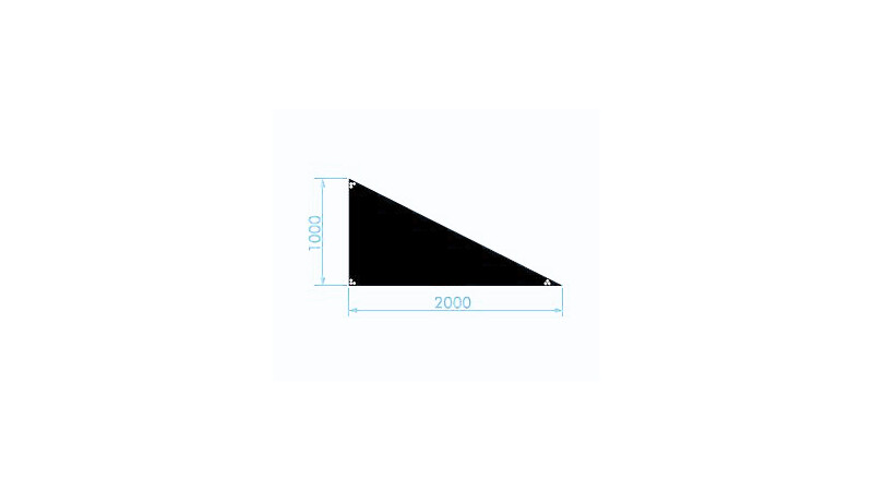Prolyte StageDex TOPLINE B&uuml;hnenpodest Dreieck 200 x 100 cm Rechts 