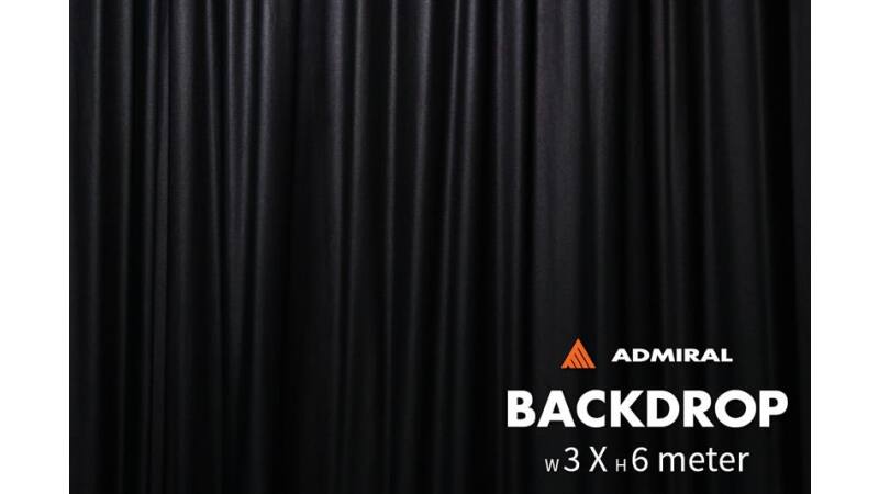 Admiral Backdrop Bühnenmolton 380 g/m² 3m breit x 6m hoch schwarz