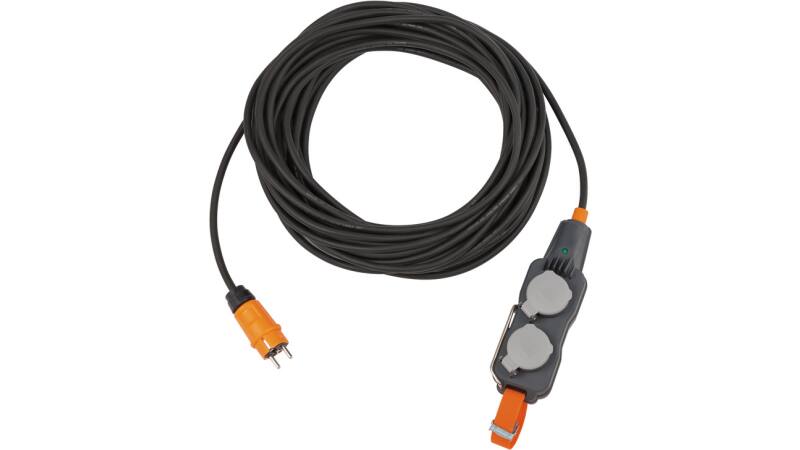 Brennenstuhl professional Powerblock mit Verlängerungsleitung / Verteilersteckdose 4-fach mit 15m Kabel in schwarz - 9161150160