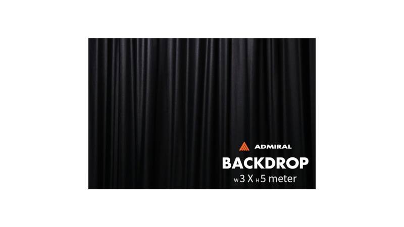 Admiral Backdrop 320 g/m² 3m breit x 5m hoch schwarz