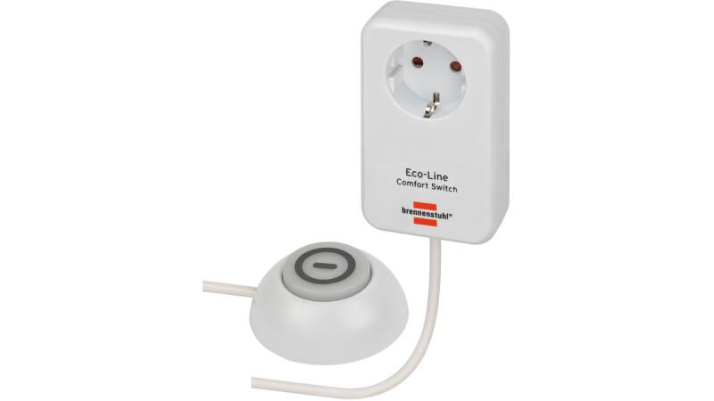 Brennenstuhl Eco Line Comfort Switch Adapter / Steckdose mit beleuchtetem Fußschalter - 1508220