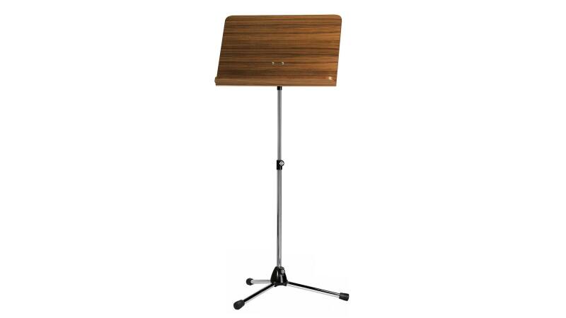 König & Meyer orchestral music stand 118/1 chrome-plated tripod, walnut wooden top