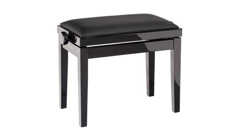 König & Meyer piano bench 13911 bench polished black, seat black imitation leather