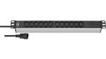 Brennenstuhl Alu-Line 19 Zoll Steckdosenleiste 12-fach - Steckerleiste aus hochwertigem Aluminium - 1390007112