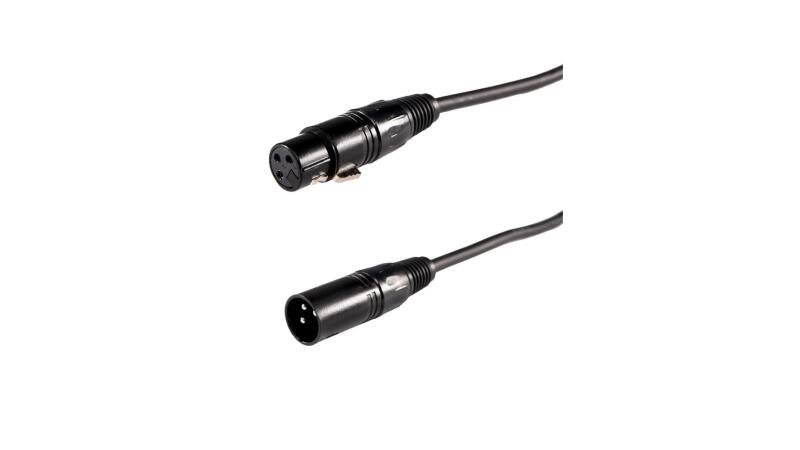 CLF Extension cable XLR3 - male/female, black, 3,0 m