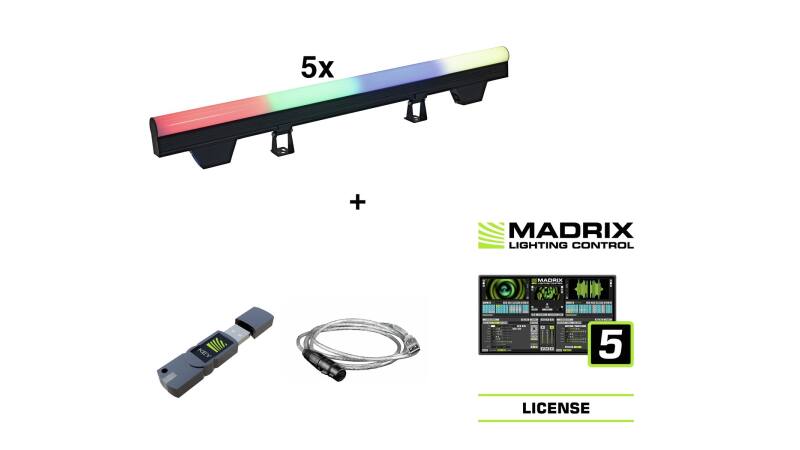 EUROLITE Set 5x LED PT-100/32 Pixel DMX Tube + Madrix Software