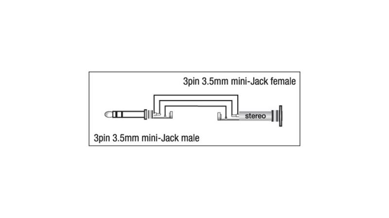 DAP XGA08 - Mini Jack/M stereo &gt; Mini Jack/F, 90&deg; 