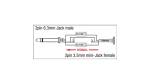 DAP XGA10 - Jack/M mono to mini-jack/F - 90° - incl. 2x 10 kilo-Ohm resistors