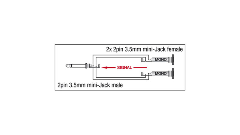 DAP XGA14 - Mini Jack/M mono &gt; 2 x Mini Jack/F 