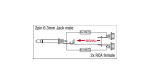 DAP XGA41 - Jack/M mono to 2 x RCA/F - incl. 2 x 10 kilo-Ohm resistors