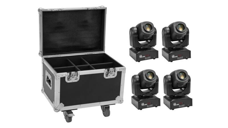 EUROLITE Set 4x LED TMH-S60 Moving-Head-Spot + Case