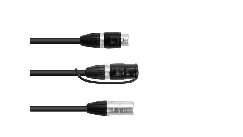 EUROLITE adapter cable DMX IP XLR 3pin(M)/2xIP XLR 3pin(F)